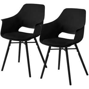 Armlehnenstuhl Camara 2er-Set 57 x 85 x 53cm Schwarz/Schwarz