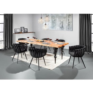 Armlehnenstuhl Feltham 60 x 78 x 55cm Schwarz/Schwarz