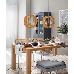 Armlehnenstuhl 2er-Set 61 x 85 x 56cm Beige/Buche Chrom glänzend