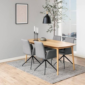 Drehbarer Armlehnenstuhl Mailly Typ A 59 x 88 x 59cm Grau/Hellgrau