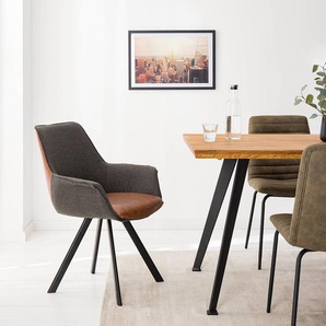 Armlehnenstuhl RANDALL 65 x 87 x 65cm Braun/Grau/Grau/Braun