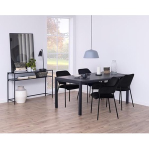 Armlehnenstuhl Rapallo 2er-Set 54 x 82 x 55cm Schwarz/Schwarz