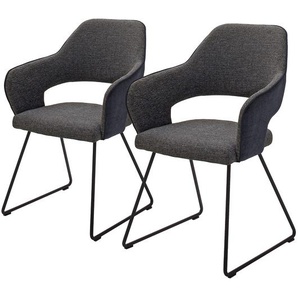 Armlehnenstuhl Savega 2er-Set 58 x 87 x 59cm Grau/Dunkelgrau