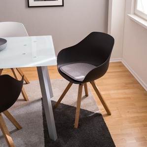 Armlehnenstuhl Skelde I 57 x 81 x 53cm 2er Set Schwarz/Schwarz