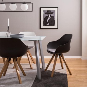 Armlehnenstuhl Skelde I 57 x 81 x 53cm 4er Set Schwarz/Schwarz