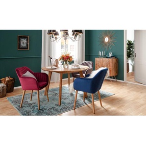 Armlehnenstuhl Typ A 57 x 83 x 61cm Samt Vilda: Dunkelblau Blau 2er Set