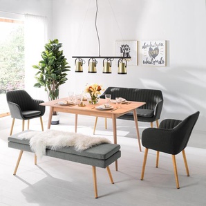 Armlehnenstuhl Typ A 57 x 83 x 61cm Webstoff Cors: Dunkelgrau Grau 2er Set