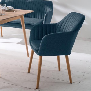 Armlehnenstuhl Typ A 57 x 83 x 61cm Webstoff Cors: Jeansblau Blau 2er Set