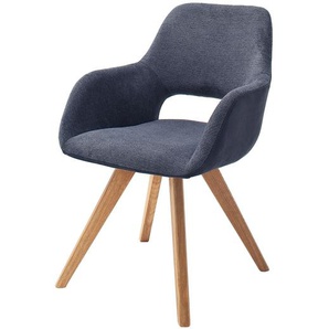 Drehbarer Armlehnenstuhl Tristan 56 x 86 x 64cm Blau/Dunkelblau