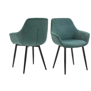 Armlehnstuhl 2er-Set ¦ grün ¦ Maße (cm): B: 64 H: 86