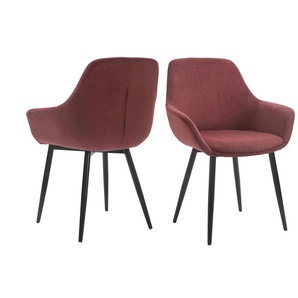 Armlehnstuhl 2er-Set - rot - Materialmix - 64 cm - 86 cm | Möbel Kraft