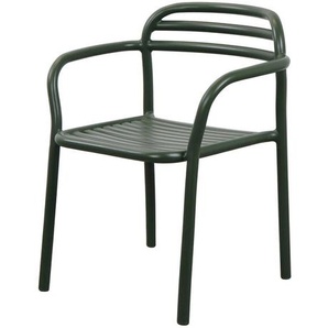 Armlehnstuhl Bliss Cane-line Aluminium dark green grau, Designer Johannes Foersom & Peter Hiort-Lorenzen, 77x59x56 cm