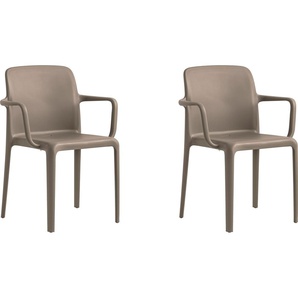 Armlehnstuhl CONNUBIA Stühle Gr. B/H/T: 65 cm x 92 cm x 65 cm, 2 St., Set, grau (taubengrau) Armlehnstühle Indoor- und Outdoorgeeignet