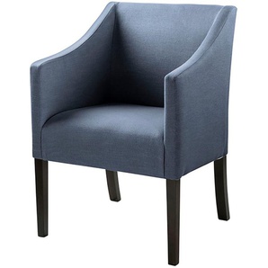 Armlehnstuhl FINK Stühle Gr. B/H/T: 60 cm x 84 cm x 62 cm, Feinstruktur, blau Armlehnstühle mit schmalen, schwarzen Beinen