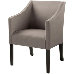 Armlehnstuhl FINK Stühle Gr. B/H/T: 60 cm x 84 cm x 62 cm, Feinstruktur, grau (taupe) Armlehnstühle mit schmalen, schwarzen Beinen