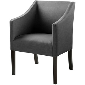 Armlehnstuhl FINK Stühle Gr. B/H/T: 60 cm x 84 cm x 62 cm, Feinstruktur, grau (dunkelgrau) Armlehnstühle mit schmalen, schwarzen Beinen