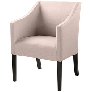 Armlehnstuhl FINK Stühle Gr. B/H/T: 60 cm x 84 cm x 62 cm, Feinstruktur, rosa Armlehnstühle mit schmalen, schwarzen Beinen