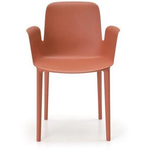 Armlehnstuhl Fior di Loto Frezza earth (terracotta) orange, Designer Claudio Bellini, 82x55x57.5 cm