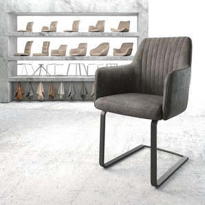 Schwingstuhl Greg-Flex Anthrazit Vintage Freischwinger flach Schwarz, Esszimmerstühle