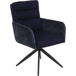 Armlehnstuhl HELA LEANDRA mit Auto-Return Stühle Gr. B/H/T: 64 cm x 92 cm x 69 cm, 2 St., Metall, blau (blau, schwarz, schwarz) Armlehnstühle