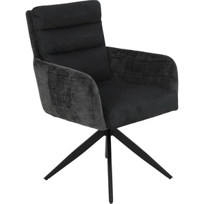 Armlehnstuhl HELA LEANDRA mit Auto-Return Stühle Gr. B/H/T: 64 cm x 92 cm x 69 cm, 2 St., Metall, schwarz (anthrazit, schwarz, schwarz) Armlehnstühle