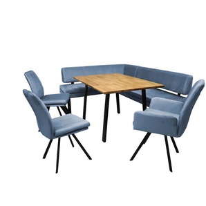 Armlehnstuhl HOME AFFAIRE Kakan Stühle Gr. B/H/T: 61 cm x 92 cm x 64 cm, Samtvelours, Metall, blau (eisblau, schwarz) Armlehnstühle Metallgestell