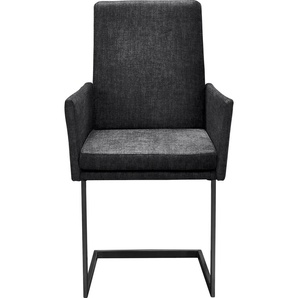 Armlehnstuhl K+W KOMFORT & WOHNEN Stühle Gr. B/H/T: 55 cm x 96 cm x 64 cm, Flachgewebe, Metall, grau (darkgrey 85, schwarz) Armlehnstühle