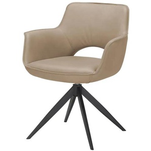 Armlehnstuhl mit Lederbezug Chester ¦ beige ¦ Maße (cm): B: 69 H: 83 T: 59.0