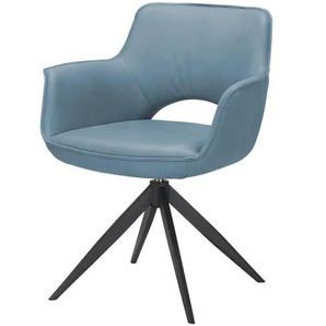 Armlehnstuhl mit Lederbezug Chester ¦ blau ¦ Maße (cm): B: 69 H: 83 T: 59.0