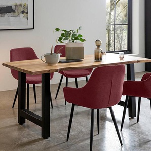 Armlehnstuhl Morgedal 2er-Set 64 x 86 x 59cm Violett/Weinrot