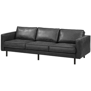 ars manufacti Bigsofa Fort Dodge Schwarz Kunstleder 237x81x96 cm