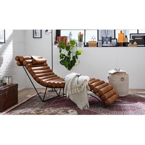 Relaxliege Menlo Braun/Mittelbraun Webstoff 185 x 81 x 62cm