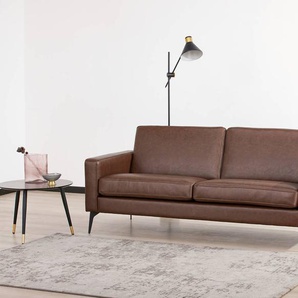 ars manufacti Sofa Crove 3-Sitzer Dunkelbraun Kunstleder 193x79x79 cm