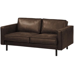 2-Sitzer Sofa Braun/Braun Microfaser Yaka 164 x 81 x 96cm ohne Schlaffunktion Industrial