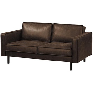 ars manufacti Sofa Fort Dodge 2-Sitzer Braun Kunstleder 167x81x96 cm