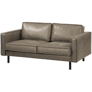 2-Sitzer Sofa Braun/Muskat Microfaser Yaka 164 x 81 x 96cm ohne Schlaffunktion Industrial