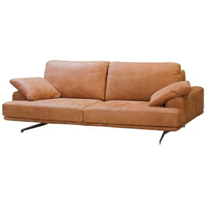 ars manufacti Sofa Hendra I 3-Sitzer Cognac Echtleder 240x86x109 cm