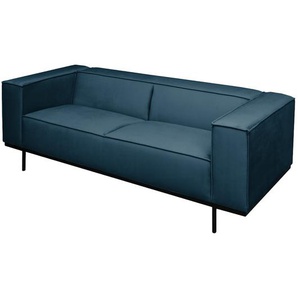 ars manufacti Sofa Kups I 2,5-Sitzer Marineblau Samt 210x70x95 cm