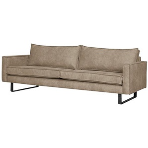 3-Sitzer Sofa Liel Braun/Cappuccino Microfaser Priya 222 x 84 x 94cm Industrial