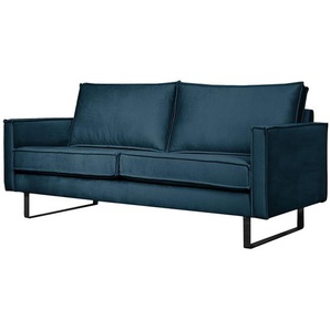 2,5-Sitzer Sofa Liel Blau/Marineblau Samt Onoli 178 x 84 x 94cm Industrial