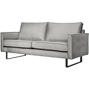 2,5-Sitzer Sofa Liel Grau/Platin Samt Onoli 178 x 84 x 94cm Industrial