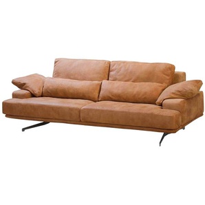 ars manufacti Sofa Lurrip I 3-Sitzer Cognac Echtleder 237x86x109 cm