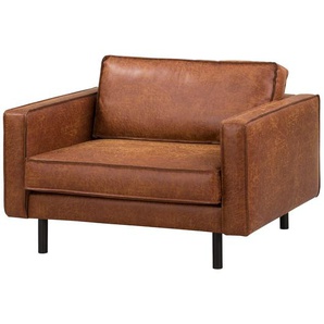 XL Sessel Braun/Cognac Microfaser Yaka 117 x 81 x 96cm