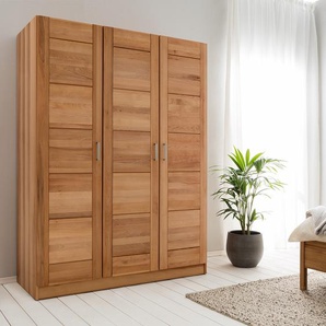 Ars Natura Drehtürenschrank Landvetter Braun 152x205x60 cm (BxHxT) Massivholz Kernbuche/Spanplatte 3-türig Natur