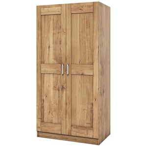 Ars Natura Drehtürenschrank Woodston Braun 102x205x60 cm (BxHxT) 2-türig Wildeiche