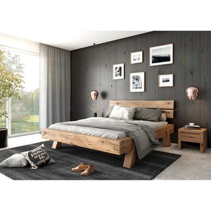 Ars Natura Nachtkonsole Woodhaven Eiche Massiv Braun 40x40x33 cm (BxHxT)