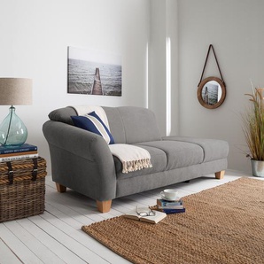 Recamiere Webstoff Grau/Grau Webstoff 194 x 84 x 91cm Armlehne davorstehend links Natur