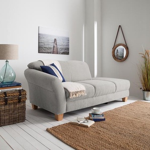 Recamiere Webstoff Grau/Silbergrau Webstoff 194 x 84 x 91cm Armlehne davorstehend links Natur