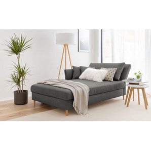 Ars Natura Recamiere Hillarys III Grau Microfaser 110x44x220 cm mit Bettkasten