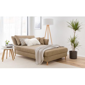 Ars Natura Recamiere Hillarys III Latte Macchiato Microfaser 101x44x220 cm mit Bettkasten